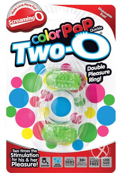Screaming O Color Pop Two-O Silicone Dual Vibrating Cock Ring