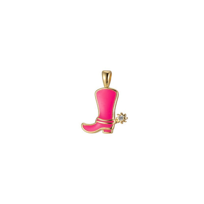 Colorful Cowboy Cowgirl Boot Enamel Charm Pendant Shoes Wild West Inspired H-023 H-033 J-841- J-847