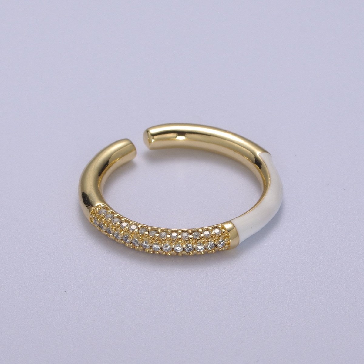 Colorful Enamel Adjustable Ring, 14K Gold Filled CZ Fusion Stacking Ring, Adjustable Ring, Fashion Enamel Jewelry S-170 ~ S-179