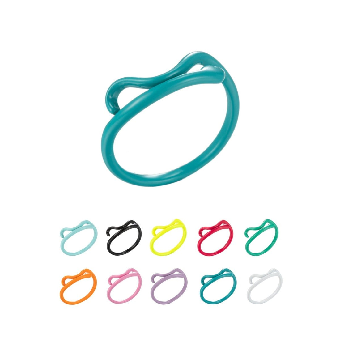 Colorful Enamel Twist Ring , Neon Color Ring , Enamel Ring Black Pink Teal White Yellow