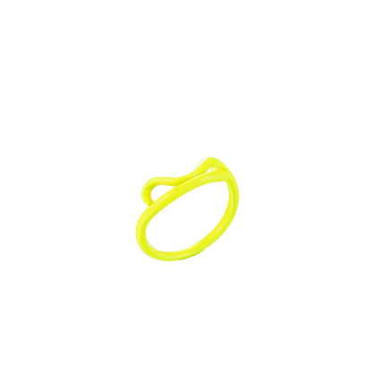 Colorful Enamel Twist Ring , Neon Color Ring , Enamel Ring Black Pink Teal White Yellow
