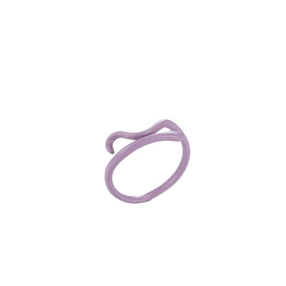 Colorful Enamel Twist Ring , Neon Color Ring , Enamel Ring Black Pink Teal White Yellow