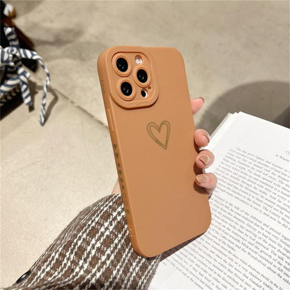 Colorful Love Heart Phone Case For iPhone 12 13 Pro Max 14 Pro Candy Color Soft Silicone Back Cover Shockproof Anti-Fingerprint Phone Case Lovely Gift For Women