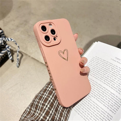 Colorful Love Heart Phone Case For iPhone 12 13 Pro Max 14 Pro Candy Color Soft Silicone Back Cover Shockproof Anti-Fingerprint Phone Case Lovely Gift For Women
