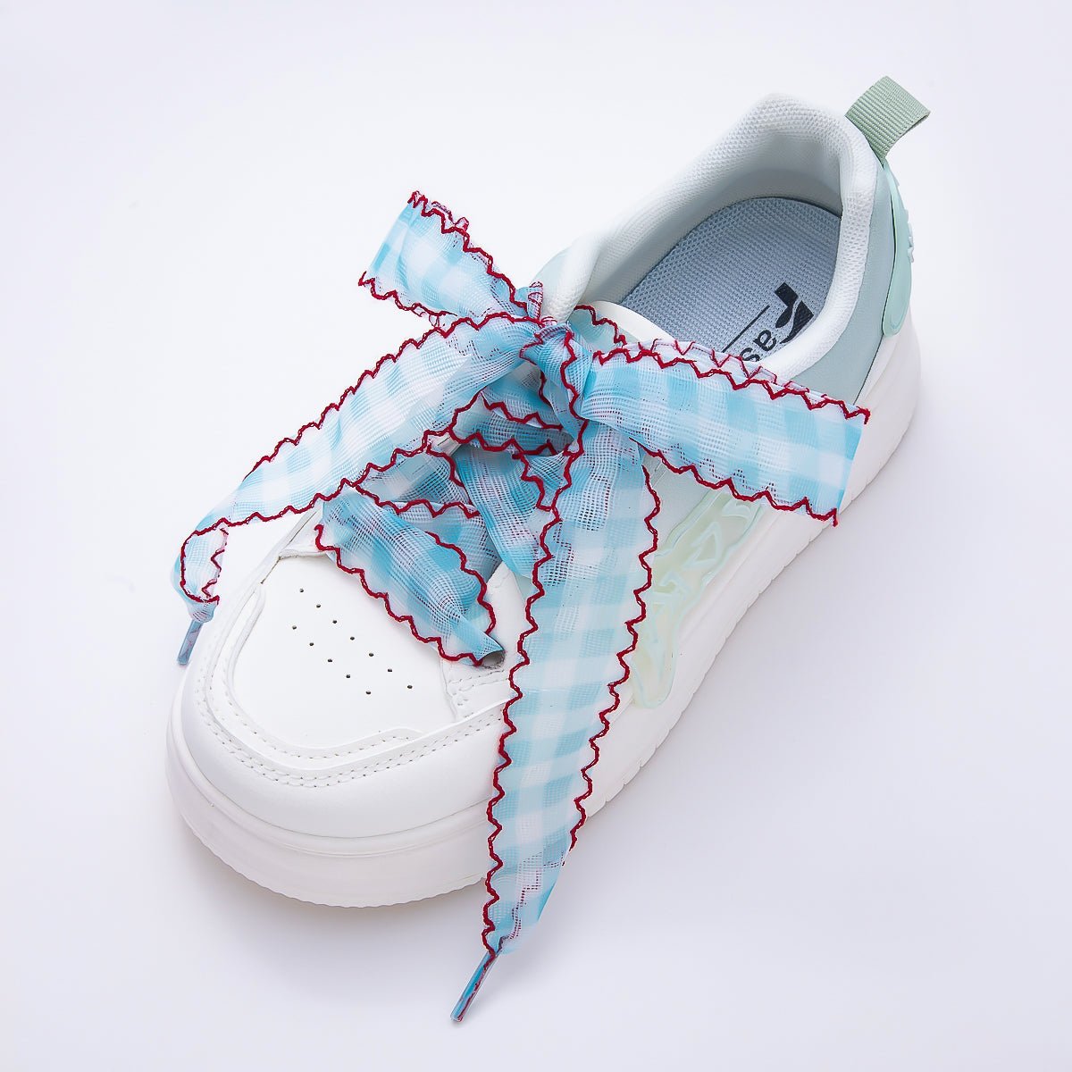 Colorful Outline Checkered Gingham Ribbon Shoelace Accessories | WB-00015 ~ WB-00019