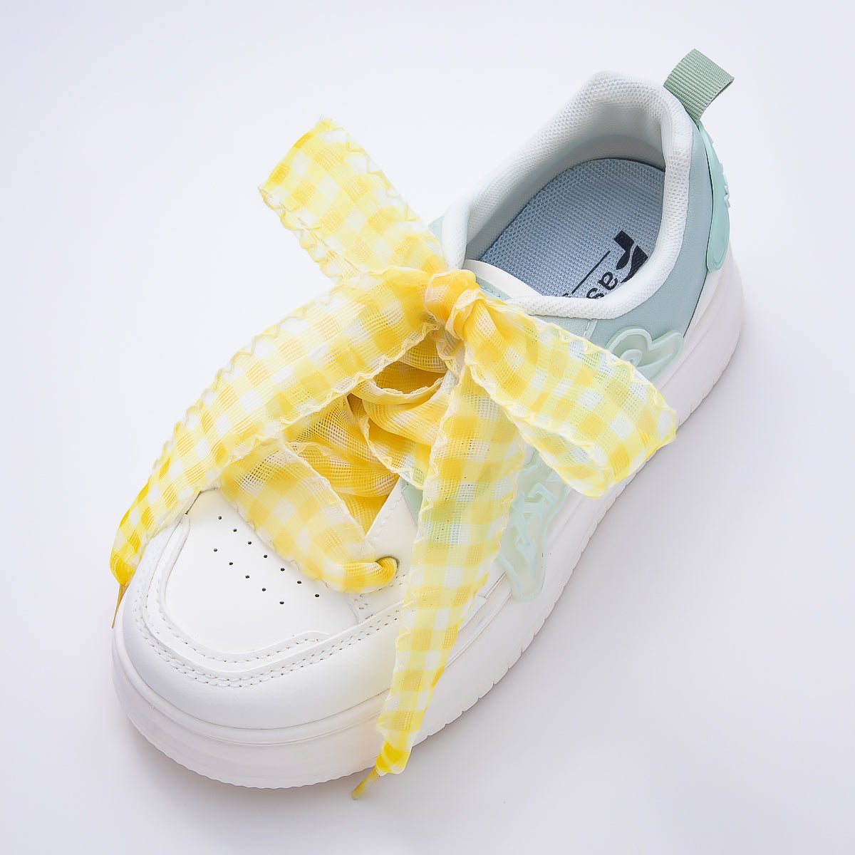 Colorful Outline Checkered Gingham Ribbon Shoelace Accessories | WB-00015 ~ WB-00019