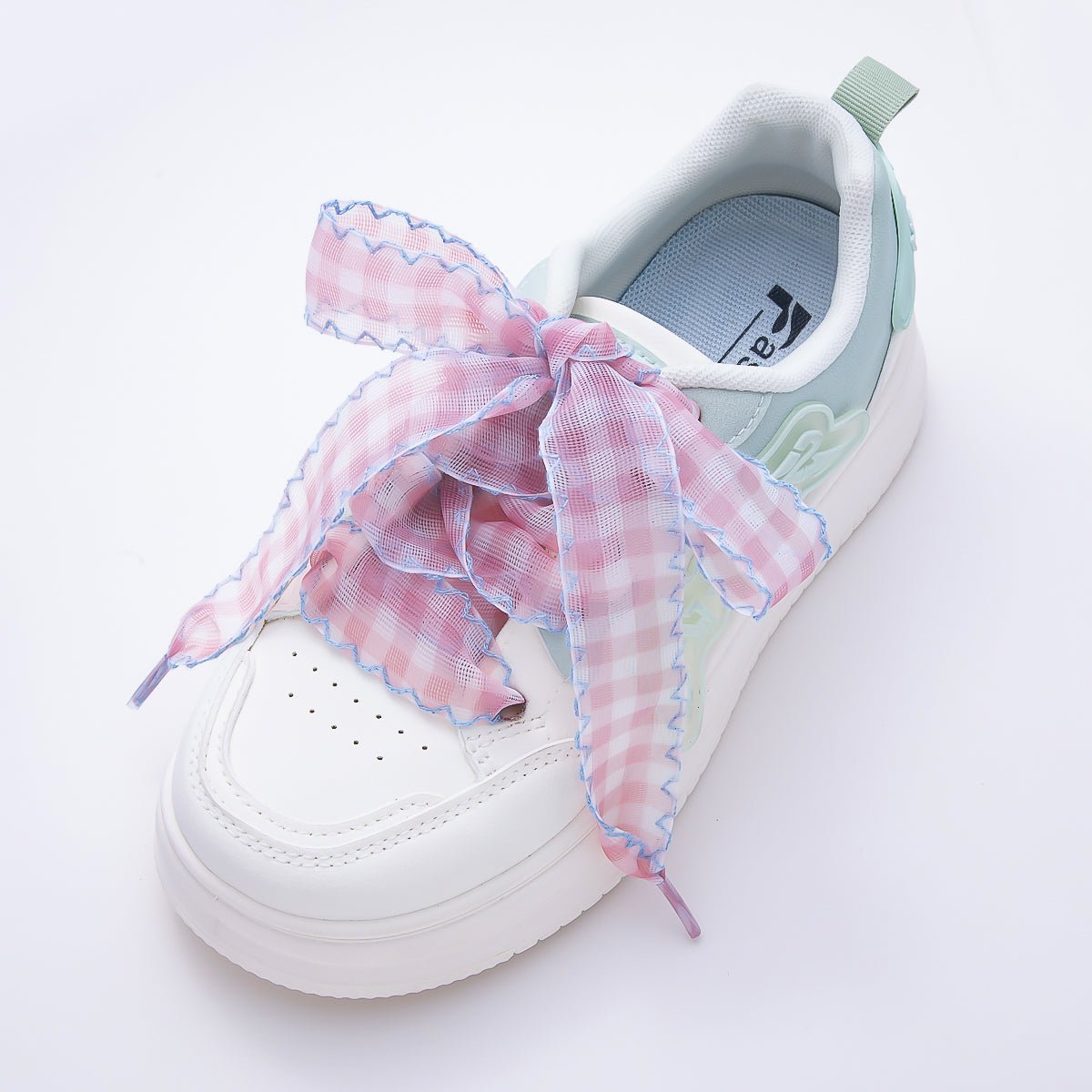 Colorful Outline Checkered Gingham Ribbon Shoelace Accessories | WB-00015 ~ WB-00019