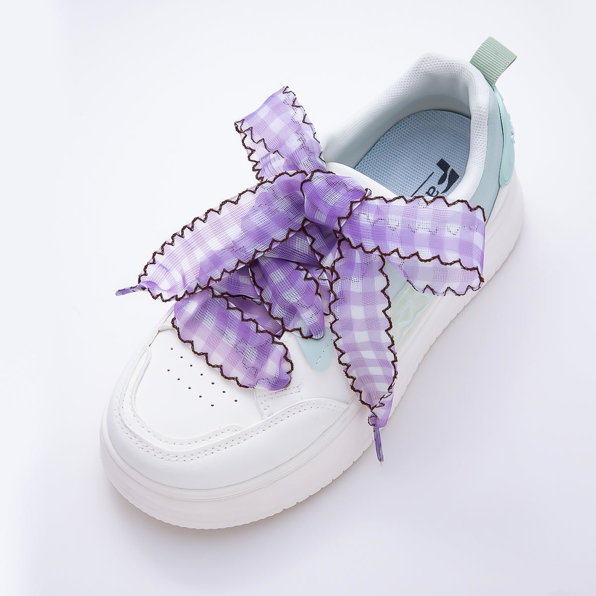 Colorful Outline Checkered Gingham Ribbon Shoelace Accessories | WB-00015 ~ WB-00019