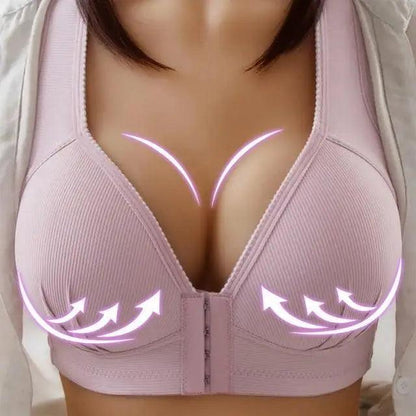 Comfortable Seamless Bra For Women Fashion Push Up Bras Wire Free Lingerie Full Cup Bralette Cotton Underwear Brassiere Front Closure