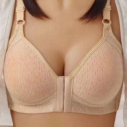 Comfortable Seamless Bra For Women Fashion Push Up Bras Wire Free Lingerie Full Cup Bralette Cotton Underwear Brassiere Front Closure