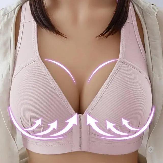 Comfortable Seamless Bra For Women Fashion Push Up Bras Wire Free Lingerie Full Cup Bralette Cotton Underwear Brassiere Front Closure