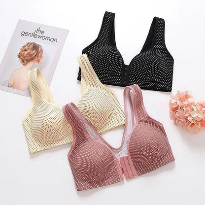 Comfortable Seamless Bra For Women Fashion Push Up Bras Wire Free Lingerie Full Cup Bralette Cotton Underwear Brassiere Front Closure
