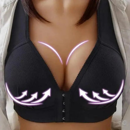 Comfortable Seamless Bra For Women Fashion Push Up Bras Wire Free Lingerie Full Cup Bralette Cotton Underwear Brassiere Front Closure