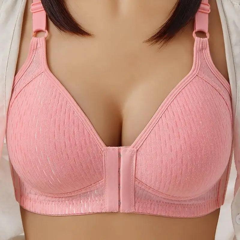 Comfortable Seamless Bra For Women Fashion Push Up Bras Wire Free Lingerie Full Cup Bralette Cotton Underwear Brassiere Front Closure