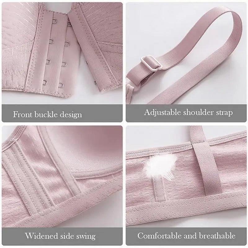 Comfortable Seamless Bra For Women Fashion Push Up Bras Wire Free Lingerie Full Cup Bralette Cotton Underwear Brassiere Front Closure