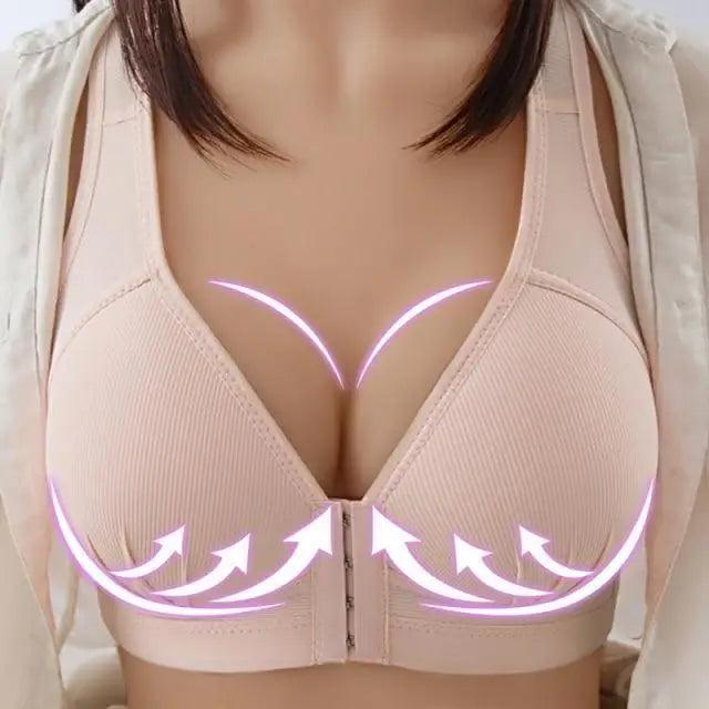 Comfortable Seamless Bra For Women Fashion Push Up Bras Wire Free Lingerie Full Cup Bralette Cotton Underwear Brassiere Front Closure