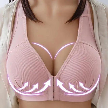 Comfortable Seamless Bra For Women Fashion Push Up Bras Wire Free Lingerie Full Cup Bralette Cotton Underwear Brassiere Front Closure