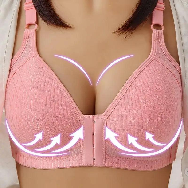 Comfortable Seamless Bra For Women Fashion Push Up Bras Wire Free Lingerie Full Cup Bralette Cotton Underwear Brassiere Front Closure