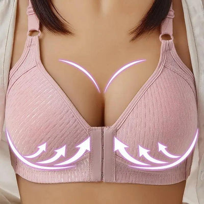 Comfortable Seamless Bra For Women Fashion Push Up Bras Wire Free Lingerie Full Cup Bralette Cotton Underwear Brassiere Front Closure