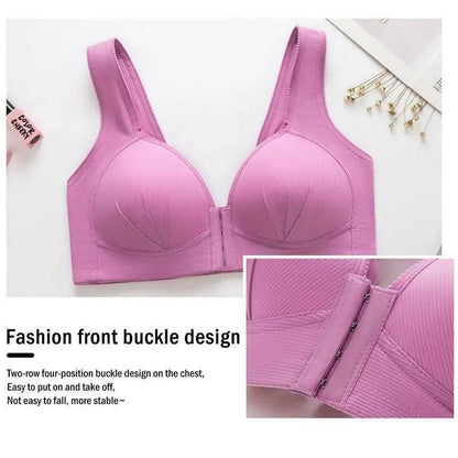 Comfortable Seamless Bra For Women Fashion Push Up Bras Wire Free Lingerie Full Cup Bralette Cotton Underwear Brassiere Front Closure