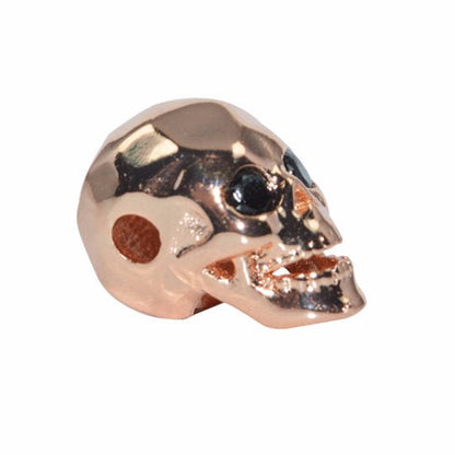 Copper Gold Filled Death Skull Head Design, Bead Making, Jewelry Bracelet Making Spacer Connector Charm for Halloween, Day of the Death, B-155