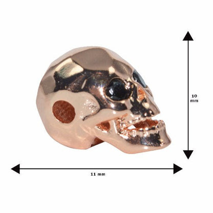 Copper Gold Filled Death Skull Head Design, Bead Making, Jewelry Bracelet Making Spacer Connector Charm for Halloween, Day of the Death, B-155