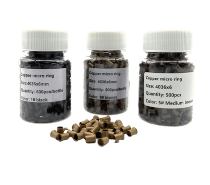 Copper Micro Link Style C - Size 4.0 x 3.6 x 6.00 mm 1 bottle (500 pieces)