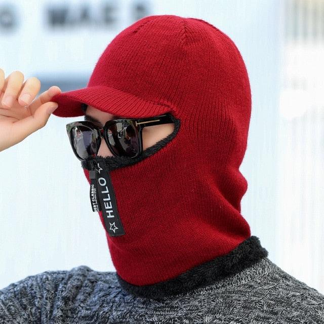Coral Fleece Winter Women Knitted Hats Add Fur Warm Winter Hats For Women With Zipper Keep Face Warmer Balaclava Pompoms Cap Balaclava Gorgas Bonnet Knitted Hat Windproof Ski Mask Cold Weather Face Mask Motorcycle Balaclava Hood Warmer Winter Sports Cap