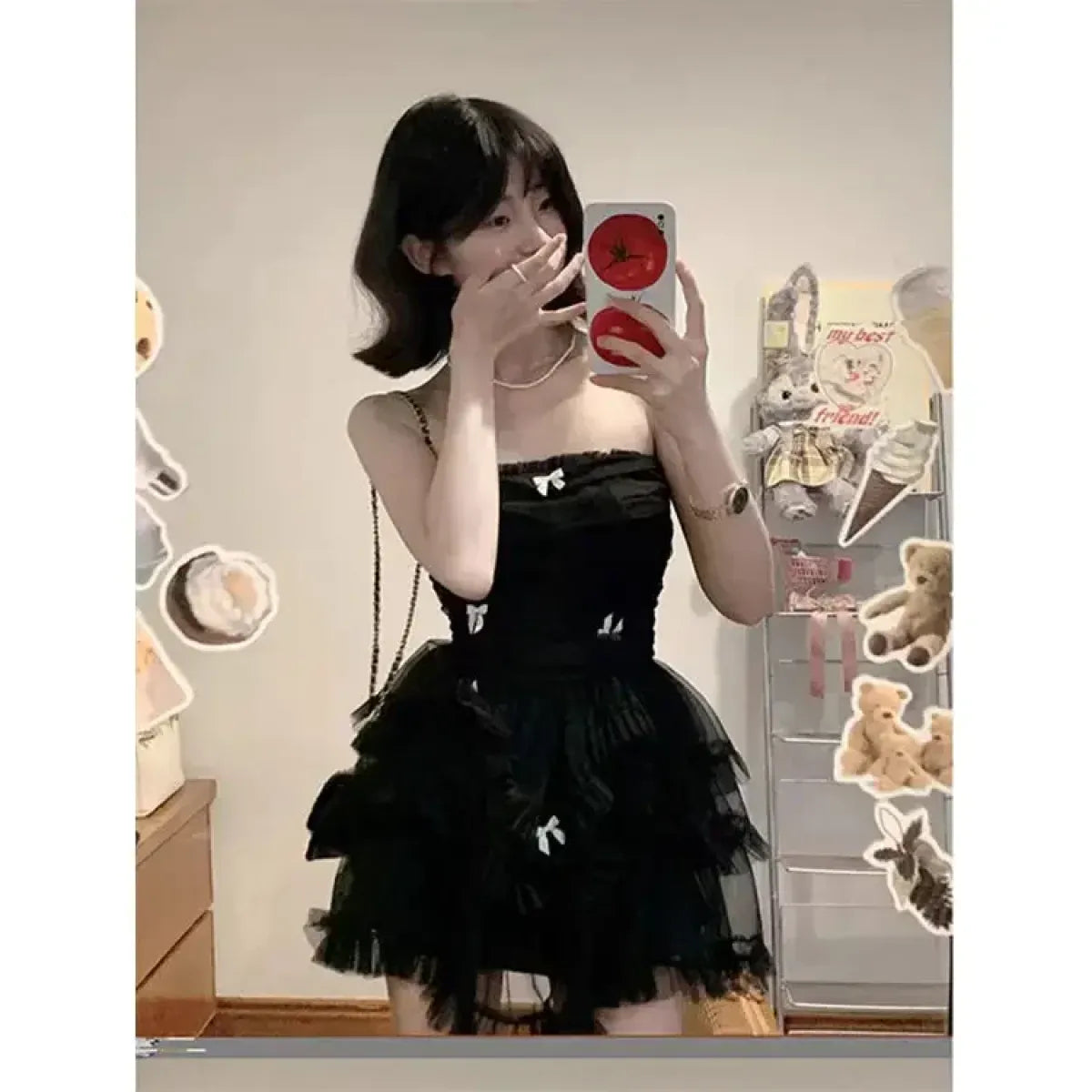Corset Mini Dress – Y2K Lace Ruffle Bodycon Party Outfit
