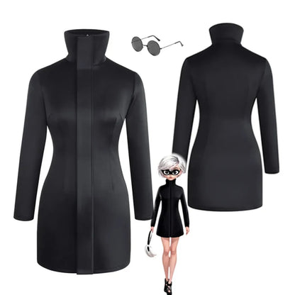 Gojo-Inspired Bodycon Cosplay Dress – Stretch Fit with Glasses Set