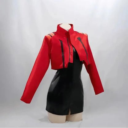 Misato Katsuragi EVA Cosplay Set – Red Jacket &amp; Black Dress Costume