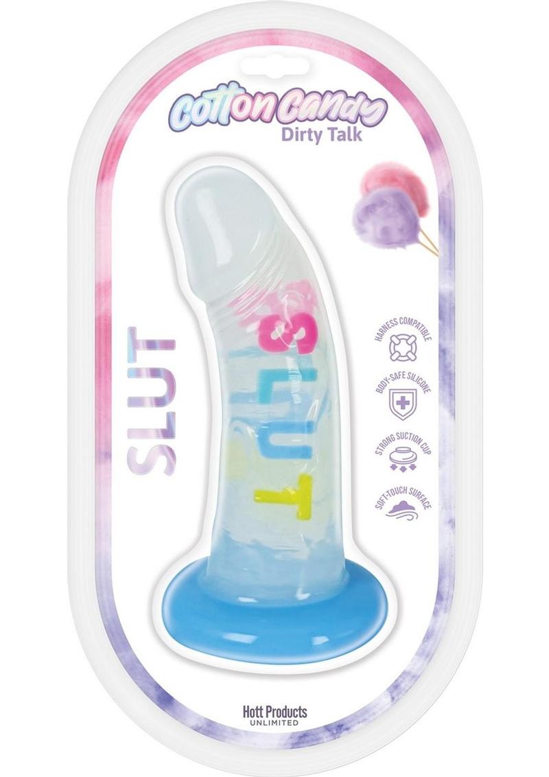Cotton Candy Dirty Talk Slut Silicone Dildo
