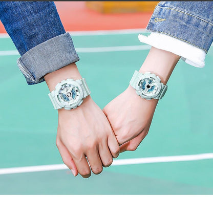 Couple Watch Fashion Strap Practical Waterproof Multifunctional Digital Wristwatch Dual Display Men&