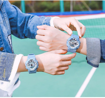 Couple Watch Fashion Strap Practical Waterproof Multifunctional Digital Wristwatch Dual Display Men&