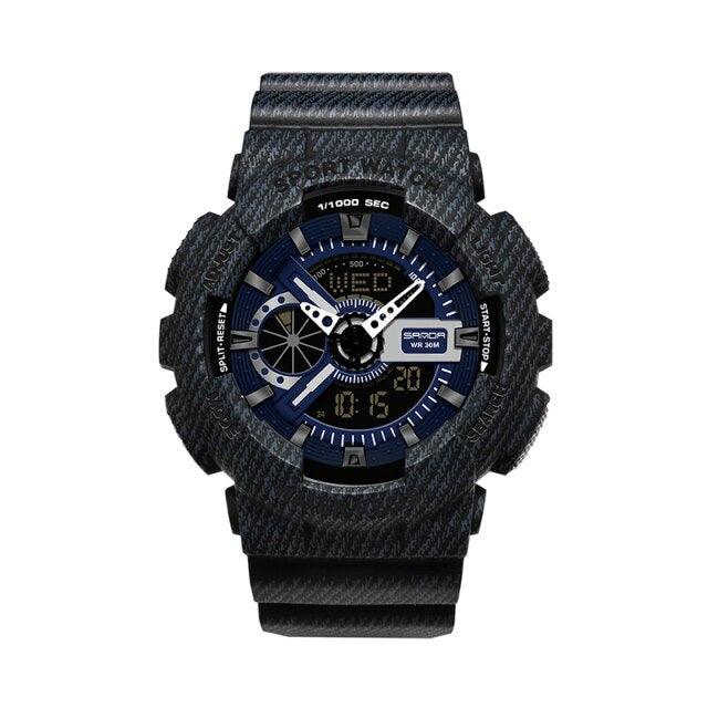 Couple Watch Fashion Strap Practical Waterproof Multifunctional Digital Wristwatch Dual Display Men&