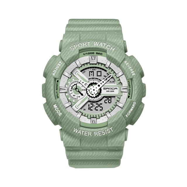 Couple Watch Fashion Strap Practical Waterproof Multifunctional Digital Wristwatch Dual Display Men&