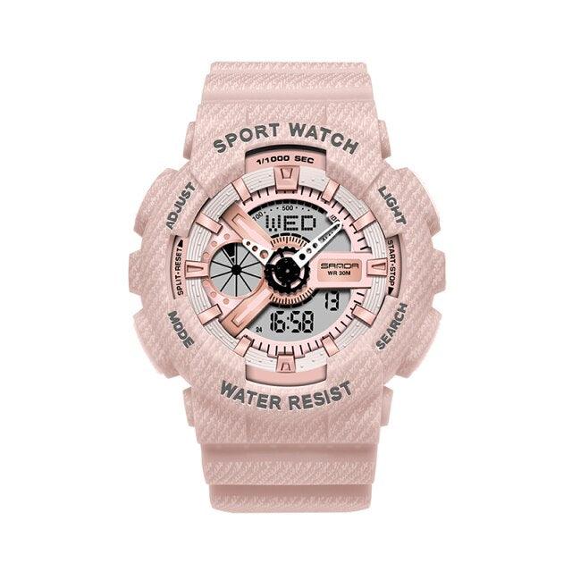 Couple Watch Fashion Strap Practical Waterproof Multifunctional Digital Wristwatch Dual Display Men&