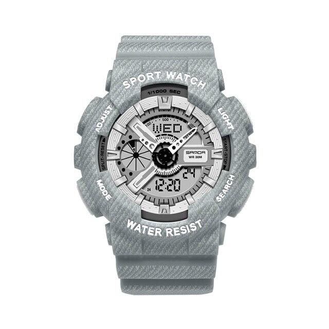 Couple Watch Fashion Strap Practical Waterproof Multifunctional Digital Wristwatch Dual Display Men&