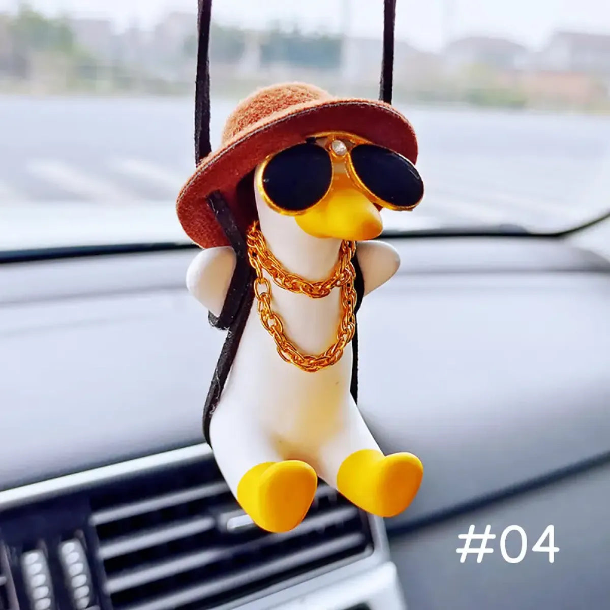 Cute Anime Cowboy Duck Car Pendant