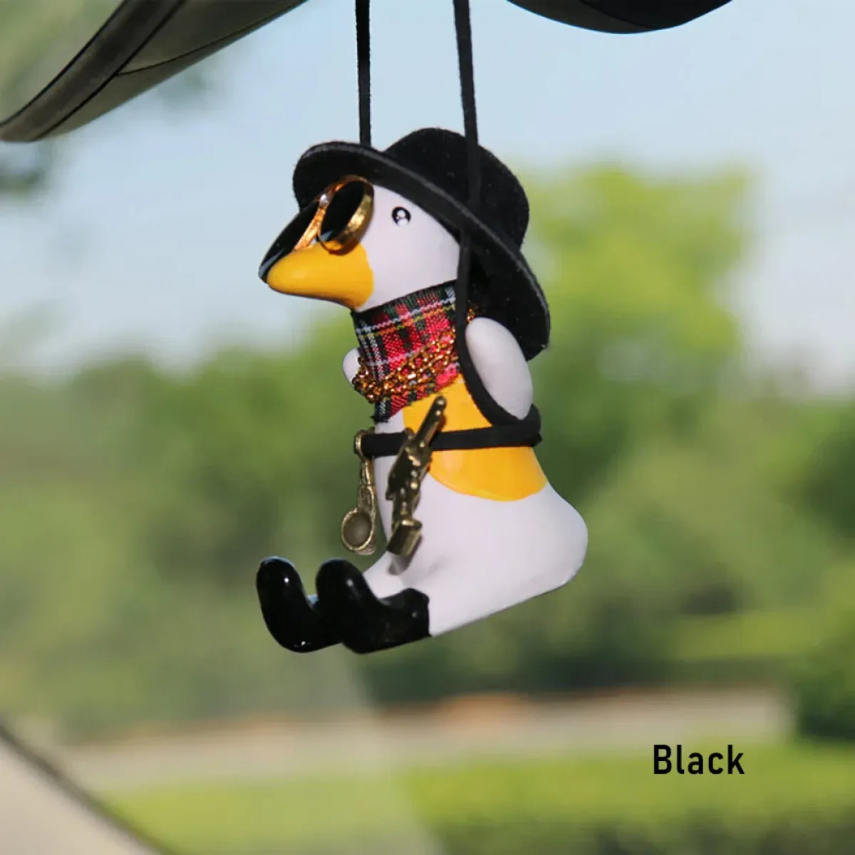 Cute Anime Cowboy Duck Car Pendant