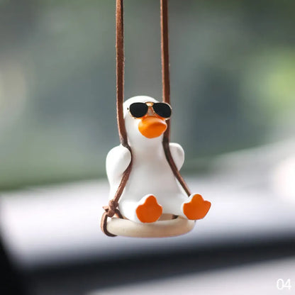 Cute Anime Cowboy Duck Car Pendant
