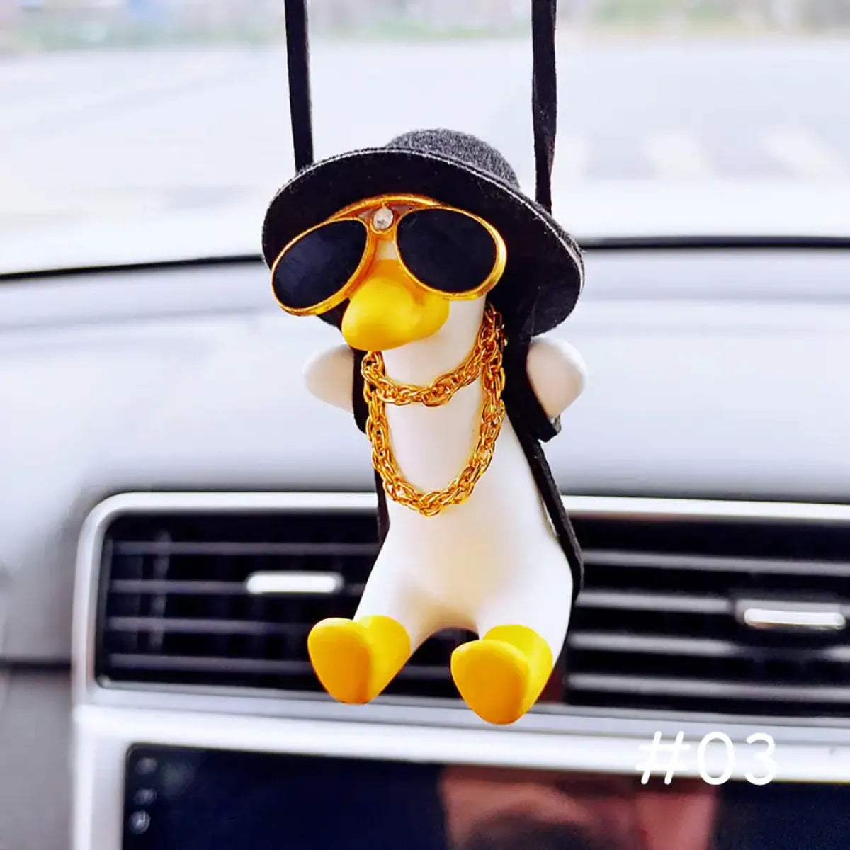 Cute Anime Cowboy Duck Car Pendant
