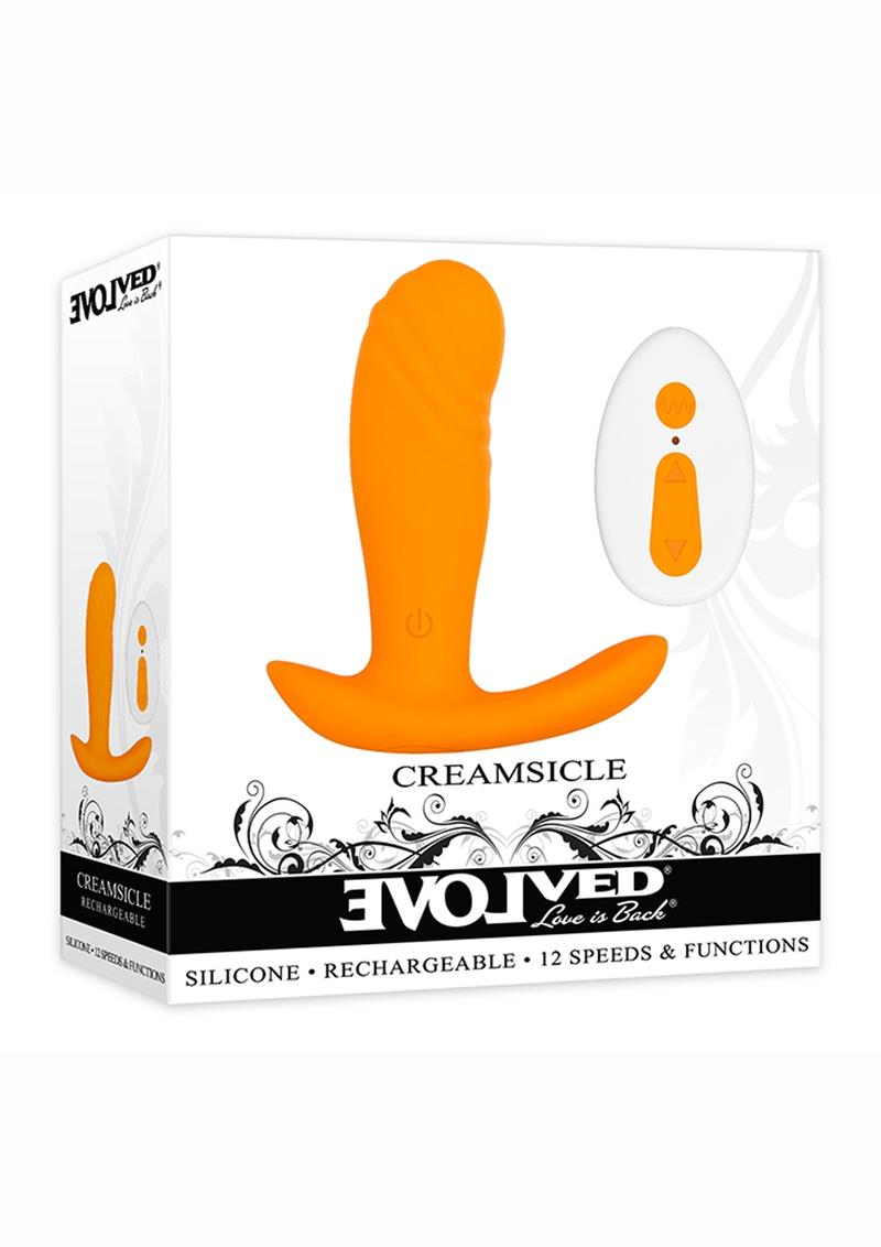 Creamsicle  Silicone Rechargeable Wearable Remote Control Vibrators