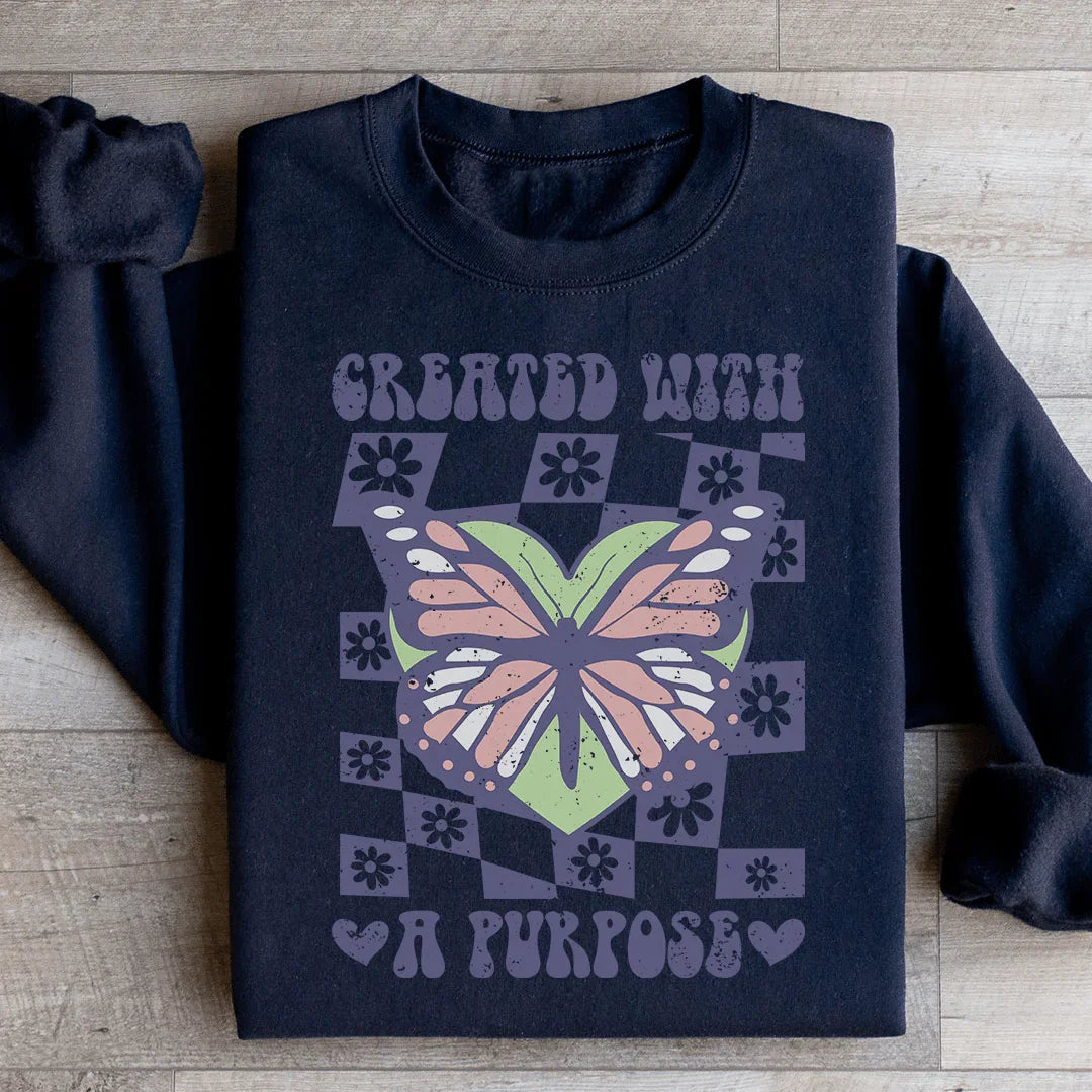 Inspirational Retro Butterfly Fleece – \"Created With A Purpose\"