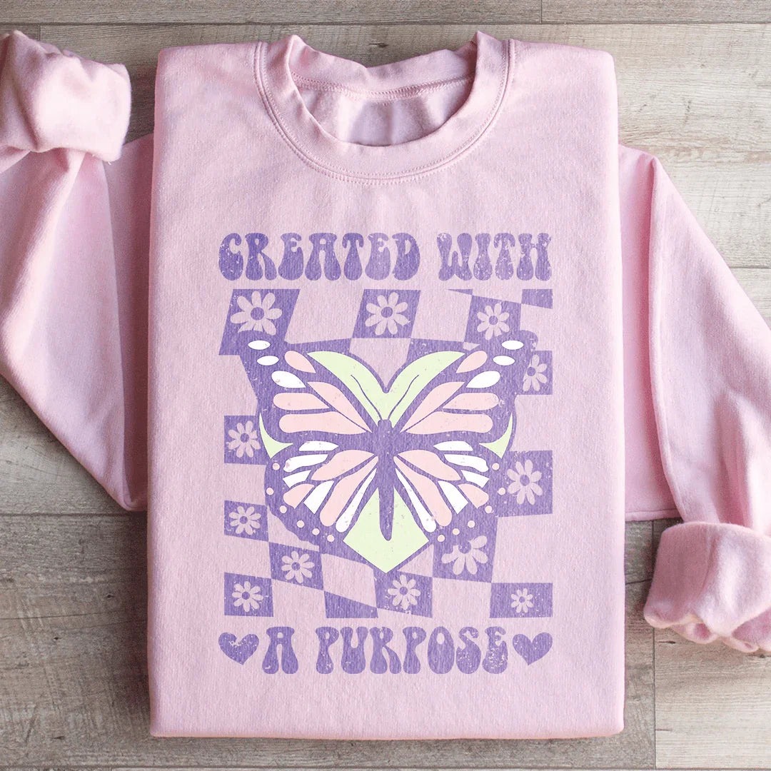 Inspirational Retro Butterfly Fleece – \"Created With A Purpose\"