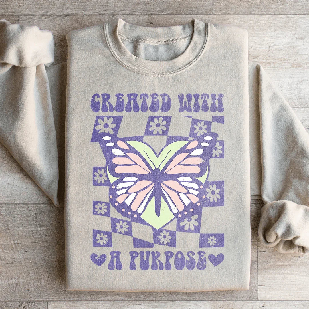Inspirational Retro Butterfly Fleece – \"Created With A Purpose\"