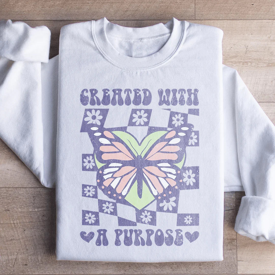 Inspirational Retro Butterfly Fleece – \"Created With A Purpose\"