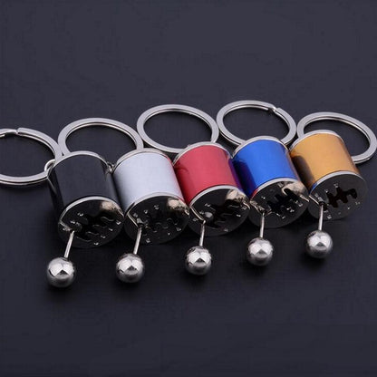 Creative Auto Part Model Gear Box Keychain Six-speed Manual Transmission Shift Lever Keyring Key Chain Free Shift Colors Keyring Turbo Keychains Gear Head Key Chain Wave Box Ornaments