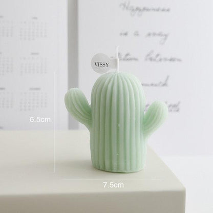 Creative Handmade Cactus Candle Pack Cactus Candles Handmade Delicate Succulent Cactus Candles Flameless Tea Lights Candle Aromatherapy For Decor Birth Photo Props Aromatherapy Candle Ornaments Soy Wax Aromatherapy Small Candles Scented Relaxing Candles