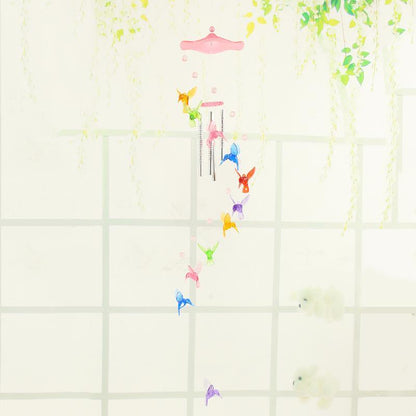 Creative Lucky Humming Bird Mobile Hanging Wind Chimes Bells Ornaments Hanging Gifts Dream-catcher Pendant Wall Home Car Decor Garden Wedding Window Decoration